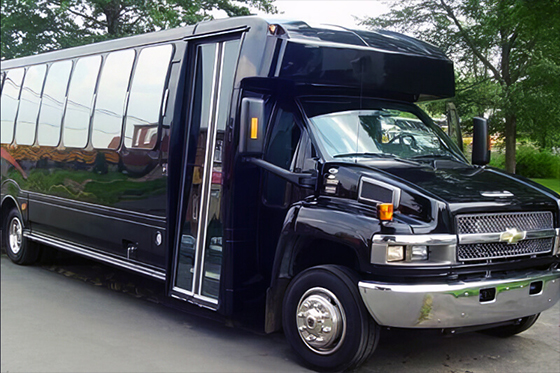 colored lighting on party bus