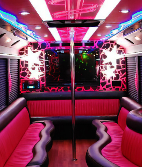 inside a limo bus